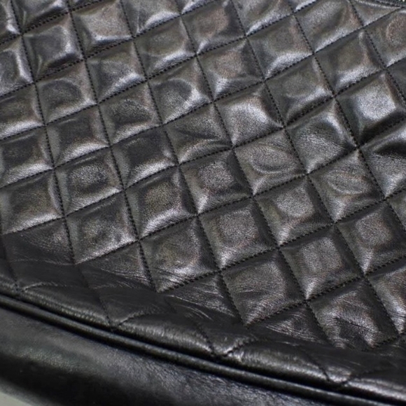 Chanel Vintage Black Quilted Lambskin Shoulder Tote Bag Authentic Classic - Picture 9 of 16